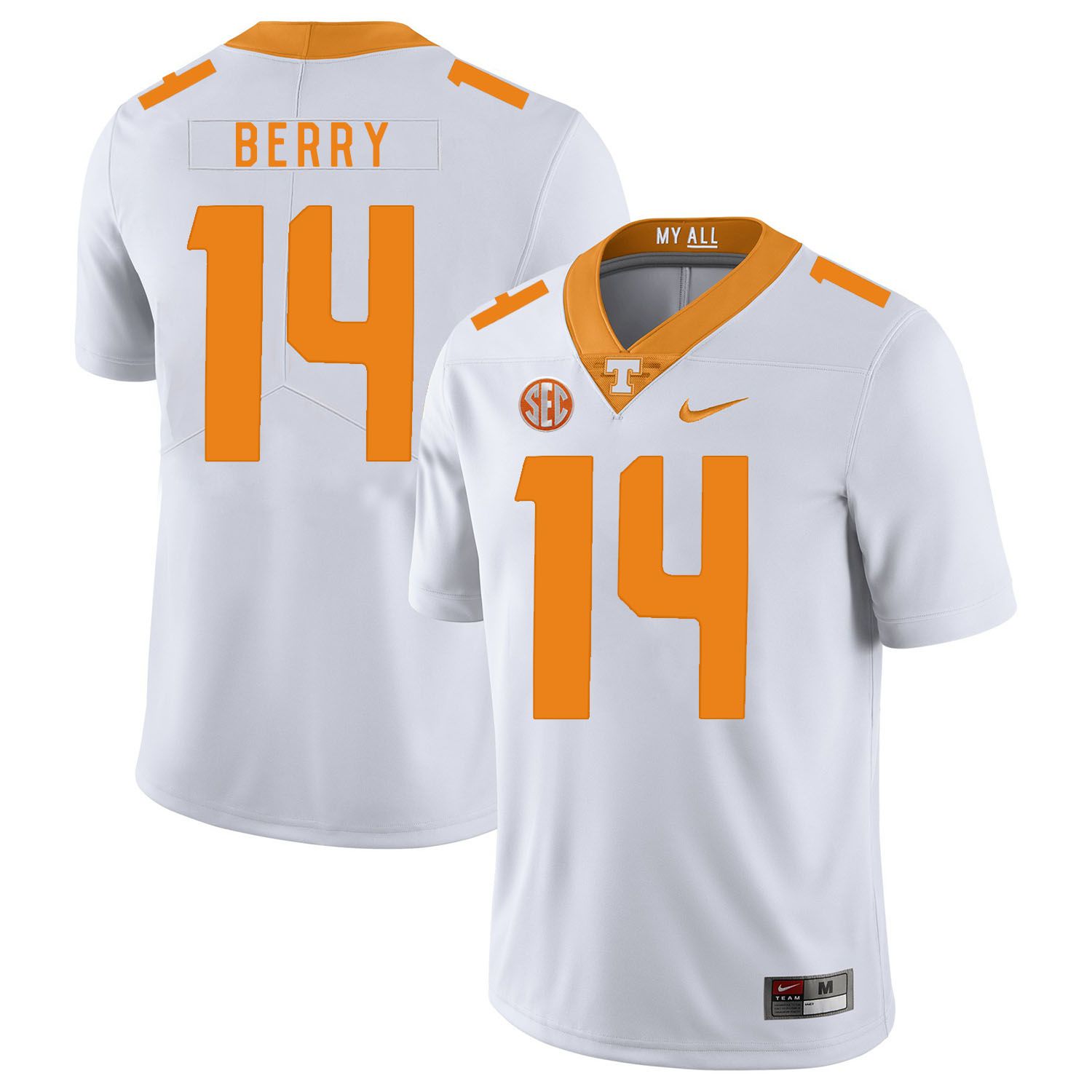 Men Tennessee Volunteers 14 Berry White Customized NCAA Jerseys